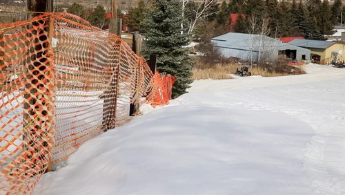 A fence along expert run 7 (Turner) at Holiday Mountain in La Riviere where Kelsey Brewster crashed March 5, 2015.  150316 - Monday, March 16, 2015 - (Melissa Tait / Winnipeg Free Press)