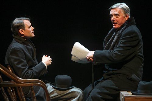 Eric Blais (left) as Kipps and Ross McMillan (right) as the Actor in the latest production at the RMTC of The Woman in Black which will be showing from March 19 until April 11 at the John Hirsch Mainstage. 150317 - Tuesday, March 17, 2015 -  (MIKE DEAL / WINNIPEG FREE PRESS)