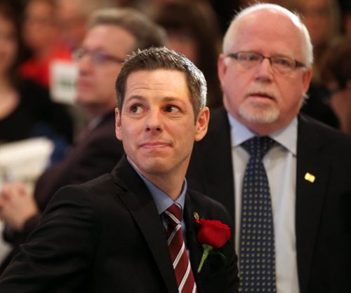 Mayor Brian Bowman at the  annual "State of the City" banquet and speech. See story. March 20, 2015 - (Phil Hossack / Winnipeg Free Press)