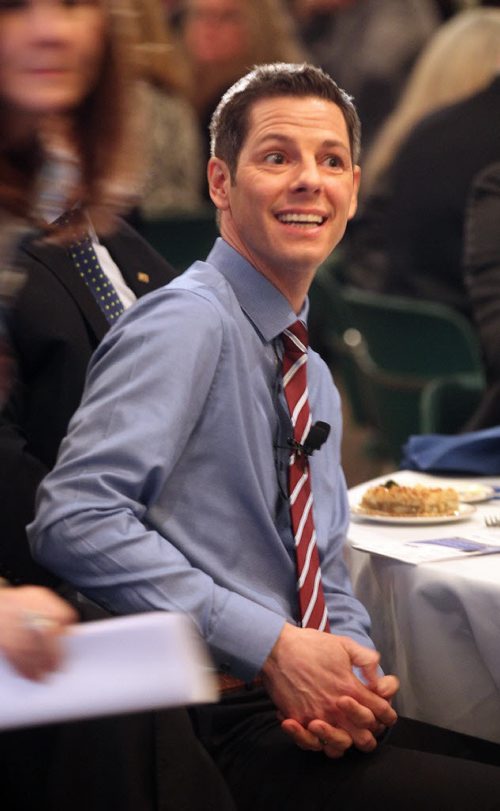 Mayor Brian Bowman waits for his introduction at the  annual "State of the City" banquet and speech. See story. March 20, 2015 - (Phil Hossack / Winnipeg Free Press)