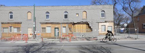 The Hood Block at 543 Sargent Avenue at Langside Street owned by Sal Infantino that is set to be demolished.  He also owns the neighbouring X-Cues Billiards and Cafe at 551 Sargent Avenue.  Christian Cassidy "This Was Winnipeg" column  Wayne Glowacki/Winnipeg Free Press March 20 2015