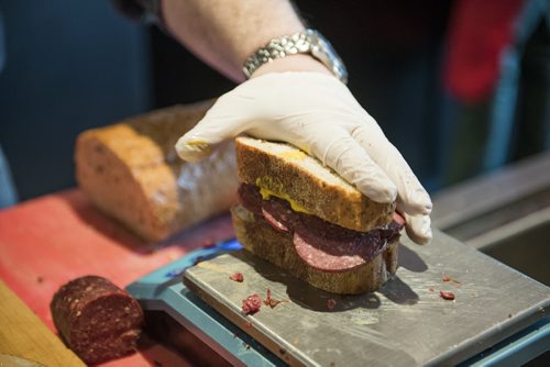 150320 Winnipeg - DAVID LIPNOWSKI / WINNIPEG FREE PRESS  Sherbrook Street Delicatessen Proprietor Jon Hochman at his restaurant Friday March 20, 2015.