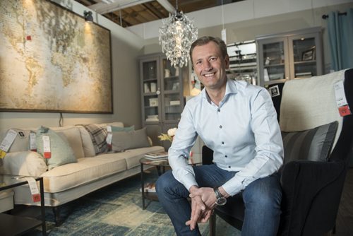 150320 Winnipeg - DAVID LIPNOWSKI / WINNIPEG FREE PRESS  IKEA Canada President Stefan Sjöstrand poses for a portrait in the Winnipeg location Friday March 20, 2015.