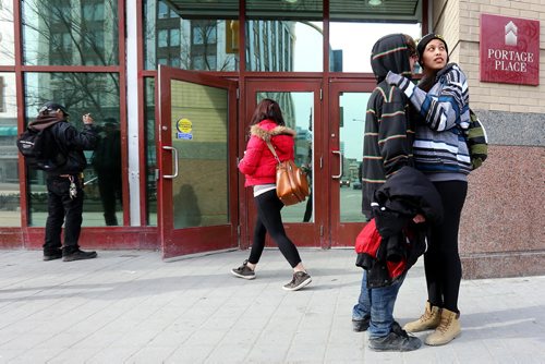 Outside Portage Place Mall, for #24hourproject, 4:54pm, Saturday, March 21, 2015. (TREVOR HAGAN/WINNIPEG FREE PRESS)