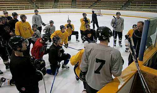 BORIS MINKEVICH / WINNIPEG FREE PRESS  071010 University of Manitoba Bisons hockey team in practice at the Max Bell Arena.