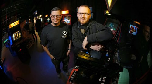 Brad Goodman and Kelly Marsden, co-owners of Reset Interactive Ultralounge, Thursday, January 15, 2015. (TREVOR HAGAN/WINNIPEG FREE PRESS)