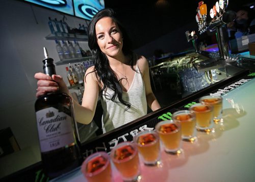 Melissa Sieben, a bartender at Reset Interactive Ultralounge, Friday, February 27, 2015. (TREVOR HAGAN/WINNIPEG FREE PRESS)