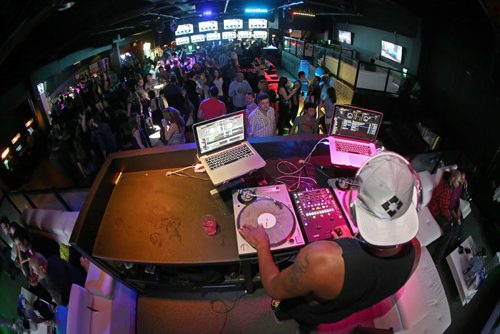 Kirk St.Cyr, aka 4Korners, the official DJ for the Toronto Raptors at Reset Interactive Ultralounge, Saturday, March 7, 2015. (TREVOR HAGAN/WINNIPEG FREE PRESS)