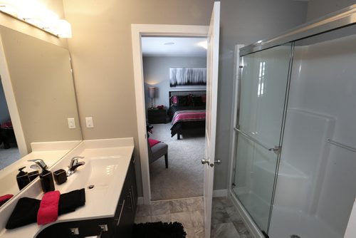 Homes. 81 Angela Everts Drive in Crocus Meadows, Derek MacDonald with Qualico Homes is the contact. The bathroom off of the master bedroom.Todd Lewys story Wayne Glowacki/Winnipeg Free Press March 23 2015