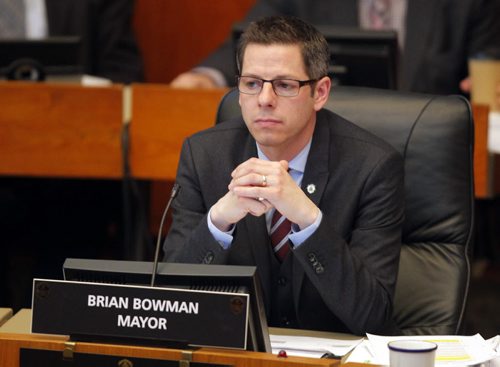 City budget talks at city hall. Mayor Brian Bowman. BORIS MINKEVICH/WINNIPEG FREE PRESS MARCH 23, 2015