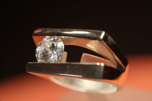 David Rice is closing up his shop on Osborne after decades in the jewelry design business in Winnipeg. Pendant he designed- Ring 14 k white gold with diamond- See Connie Tamoto story-Mar 24, 2015   (JOE BRYKSA / WINNIPEG FREE PRESS)