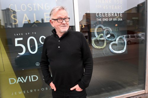 David Rice is closing up his shop on Osborne after decades in the jewelry design business in Winnipeg.  See Connie Tamoto story-Mar 24, 2015   (JOE BRYKSA / WINNIPEG FREE PRESS)