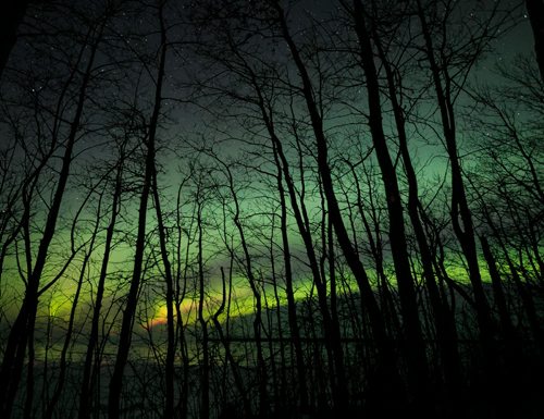 The lights of the Aurora Borealis over Lake Winnipeg at Victoria Beach early morning March 19. A geomagnetic storm sent solar rays soaring into the Earth's atmosphere, leading significant northern lights activity that was visible across much of North America. 150319 - Thursday, March 19, 2015 - (Melissa Tait / Winnipeg Free Press)