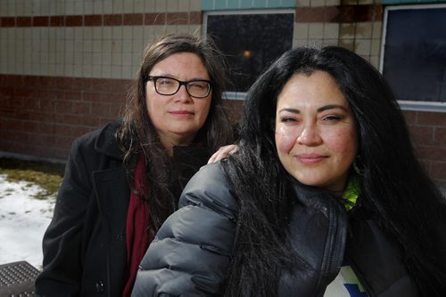 LOCAL - Rock the Vote - Photo of organizers of video campaign - right to left  Jackie Traverse and Lisa Forbes. BORIS MINKEVICH/WINNIPEG FREE PRESS MARCH 25, 2015