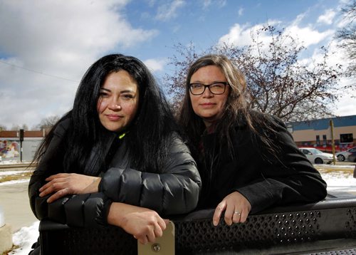 LOCAL - Rock the Vote - Photo of organizers of video campaign - left to right  Jackie Traverse and Lisa Forbes. BORIS MINKEVICH/WINNIPEG FREE PRESS MARCH 25, 2015