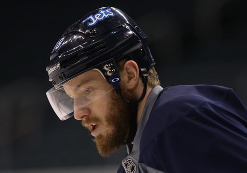 Winnipeg Jets Bryan Little is probable to play Wednesday night against the New York Rangers-He was on ice today at the MTS Centre-See Ed Tait story- Mar 30, 2015   (JOE BRYKSA / WINNIPEG FREE PRESS)