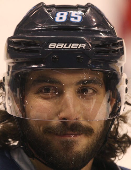 Winnipeg Jets Mathieu Perreault  at practice today at the MTS Centre- The team is in preparation for a tilt Wednesday against the New York Rangers-See Ed Tait story- Mar 30, 2015   (JOE BRYKSA / WINNIPEG FREE PRESS)
