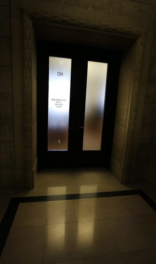 The view from the hallway of the NDP Caucus Room.  Bruce Owen story  Wayne Glowacki/Winnipeg Free Press March 31  2015