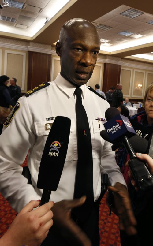 Winnipeg Police Chief Devon Clunis was attending the 2015 Ride for Dad media kick-off at the McPhillips Station Casino. Carol Sanders story Wayne Glowacki/Winnipeg Free Press April 2 2015