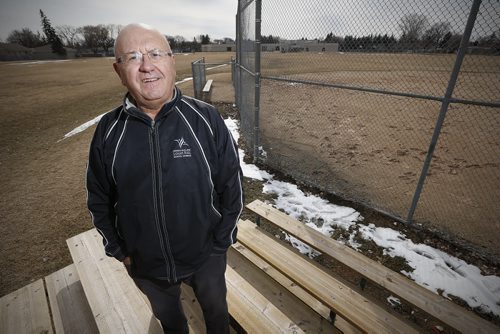April 5, 2015 - 150405  -   Wayne Ruff is photographed Sunday, March 3, 2015 at a St Vital Park on Glen Meadow Drive. St Vital City Councillor Brian Mayes is putting a motion forward at the St Vital  Community Committee  to re-name the city park located on Glenmeadow Street  to "Wayne Ruff Park" in honour of Wayne Ruff and his fifty years of commitment to the educational system in St. Vital. Wayne Ruff devoted fifty years to a career as a teacher, coach, principal, administrator and finally school trustee in St Vital, retiring from his position as school trustee with the Louis Riel School Division in fall, 2014.  He has been honoured with the 2015 Manitoba School Boards Association Presidents' Council Award, as well as the Dean Brown award for Teacher Education in Manitoba as well as the Queen's Jubillee Medal. John Woods / Winnipeg Free Press