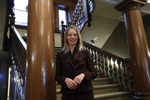 Nichole Anderson, President and CEO of Business for the Arts attended a round table on business and public investing in the arts held in the Manitoba Club Tuesday. Murray McNeill story Wayne Glowacki/Winnipeg Free Press April 7 2015