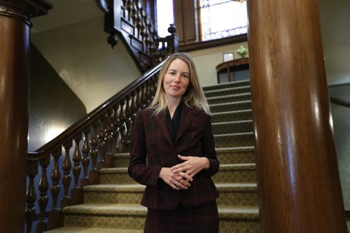 Nichole Anderson, President and CEO of Business for the Arts attended a round table on business and public investing in the arts held in the Manitoba Club Tuesday. Murray McNeill story Wayne Glowacki/Winnipeg Free Press April 7 2015