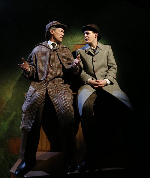 In a scene from The Hound of the Baskervilles at the Prairie Theatre Exchange shows Sherlock Holmes (Gord Tanner),left, with Dr. Watson (Toby Hughes).  Kevin Prokosh story.Wayne Glowacki/Winnipeg Free Press April 8 2015
