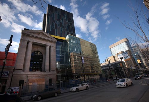 ALT Inn exterior, featuring the former Bank facade, See Martin Cash story. April 9, 2015 - (Phil Hossack / Winnipeg Free Press)