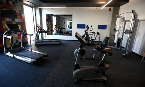 ALT Inn fitness room, See Martin Cash story. April 9, 2015 - (Phil Hossack / Winnipeg Free Press)