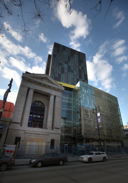 ALT Inn exterior, featuring the former Bank facade, See Martin Cash story. April 9, 2015 - (Phil Hossack / Winnipeg Free Press)