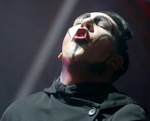 ENT - Marilyn Manson rocks it at the MTS Centre in Winnipeg, Canada. BORIS MINKEVICH/WINNIPEG FREE PRESS APRIL 9, 2015