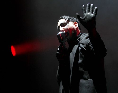 ENT - Marilyn Manson rocks it at the MTS Centre in Winnipeg, Canada. BORIS MINKEVICH/WINNIPEG FREE PRESS APRIL 9, 2015