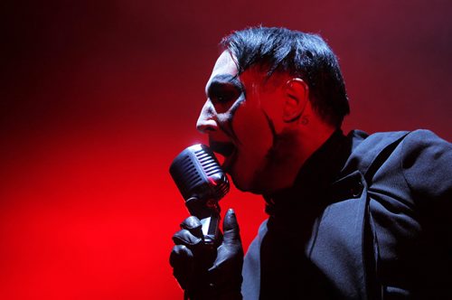 ENT - Marilyn Manson rocks it at the MTS Centre in Winnipeg, Canada. BORIS MINKEVICH/WINNIPEG FREE PRESS APRIL 9, 2015