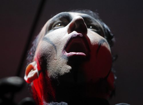 ENT - Marilyn Manson rocks it at the MTS Centre in Winnipeg, Canada. BORIS MINKEVICH/WINNIPEG FREE PRESS APRIL 9, 2015