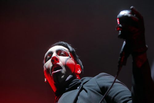 ENT - Marilyn Manson rocks it at the MTS Centre in Winnipeg, Canada. BORIS MINKEVICH/WINNIPEG FREE PRESS APRIL 9, 2015