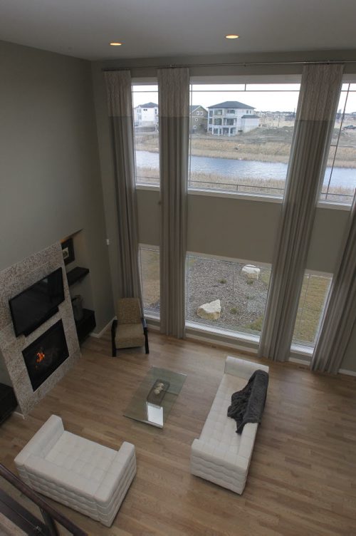 NEW HOMES  - 136 Lake Bend Road. Back living room view from 2nd floor. BORIS MINKEVICH/WINNIPEG FREE PRESS APRIL 13, 2015