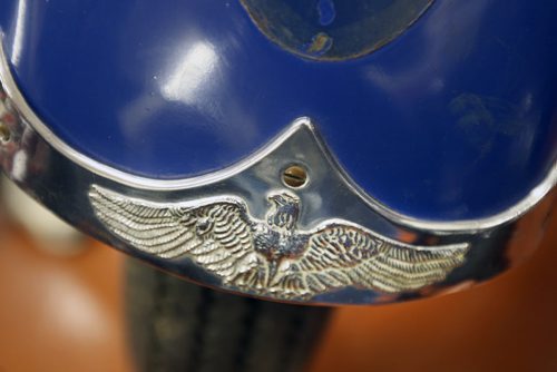 Morden, Manitoba- Gaslight Harley Davidson's Rudy Ens has a collection of 20 vintage Harleys -  Close-up of fender chrome-See Bill Redekop story- Apr 14, 2015   (JOE BRYKSA / WINNIPEG FREE PRESS)