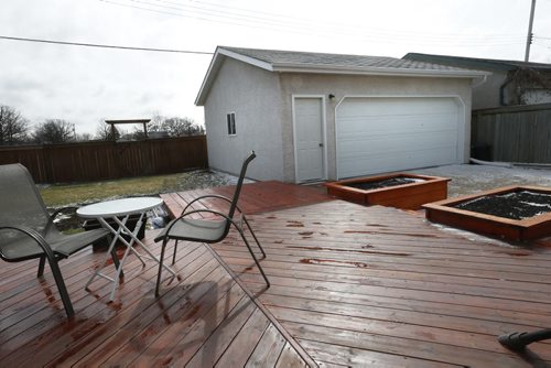 Homes. 35 Ladywood Drive in Silver Heights and the realtor is Jeff Stern. Backyard deck and garage. Todd Lewys story Wayne Glowacki/Winnipeg Free Press April 21 2015