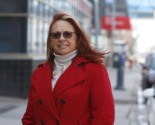 MGEU president Michelle Gawronsky by the Health Sciences Centre. Wayne Glowacki/Winnipeg Free Press April 21 2015