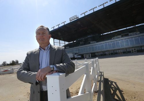 49.8  Darren Dunn, CEO, Assiniboia Downs by the grandstand. Paul Wiecek story Wayne Glowacki/Winnipeg Free Press April 23 2015