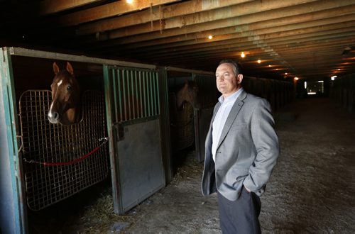 49.8  Darren Dunn, CEO, Assiniboia Downs in one of the barns on the Downs backstretch that needed to have a roof truss reinforced. Paul Wiecek story Wayne Glowacki/Winnipeg Free Press April 23 2015