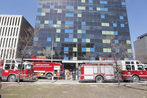 Haz Mat scene at 363 Broadway. BORIS MINKEVICH/WINNIPEG FREE PRESS APRIL 23, 2015