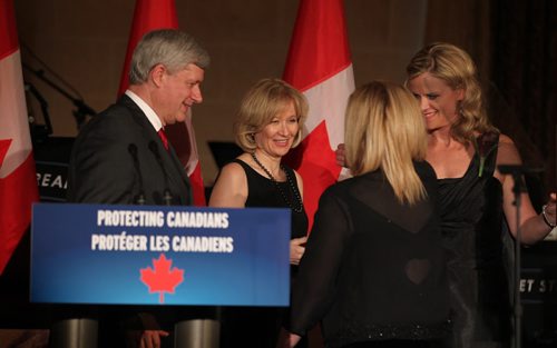 Prime Minister Stephen Harper and his wife Mrs. Laureen Harper attend  the 30th anniversary celebration of the Canadian Centre for Child Protection Friday evening at The Fort Garry Hotel.    Ruth Bonneville / Winnipeg Free Press April 24, 2015