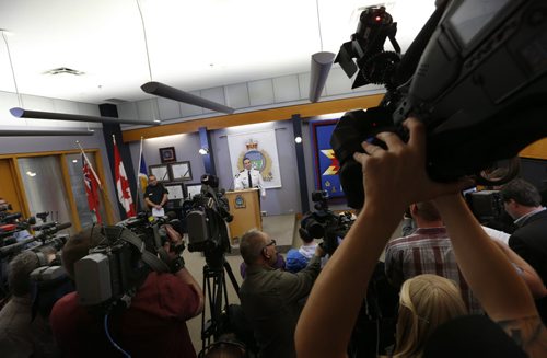 Winnipeg Police Superintendent Danny Smyth at the news conference Tuesday to provide information regarding the recent homicide investigations. Bart Kives /Gord Sinclair stories  Wayne Glowacki / Winnipeg Free Press April 28 2015