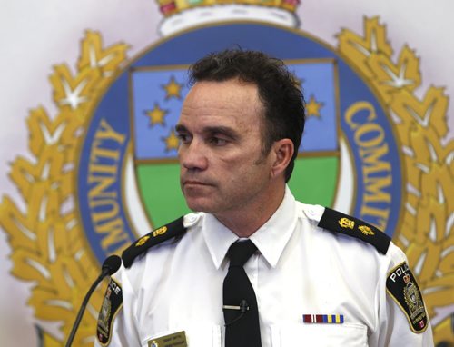 Winnipeg Police Superintendent Danny Smyth at the news conference Tuesday to provide information regarding the recent homicide investigations. Bart Kives /Gord Sinclair stories  Wayne Glowacki / Winnipeg Free Press April 28 2015