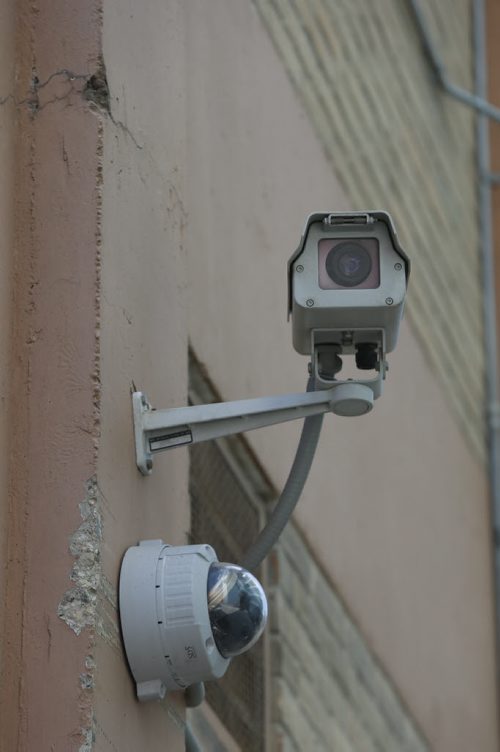 Surveillance cameras behind the APTN building at 339 Portage Ave. Wayne Glowacki / Winnipeg Free Press April 29 2015