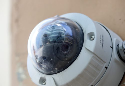 One of the surveillance cameras behind the APTN building at 339 Portage Ave. Wayne Glowacki / Winnipeg Free Press April 29 2015