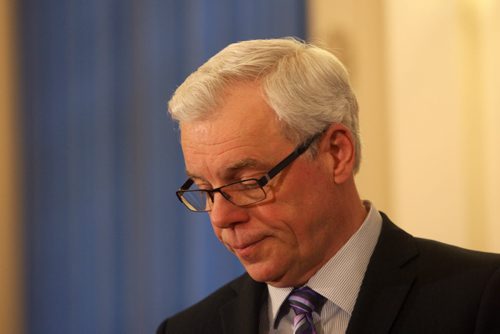 Premier Greg Selinger shuffled his cabinet today and held a swearing in ceremony at the Manitoba Legislature Wednesday -See Bruce Owen and Larry Kusch stories- Apr 29, 2015   (JOE BRYKSA / WINNIPEG FREE PRESS)