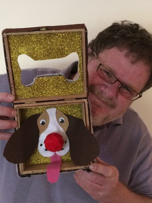 Doug transformed a cigar box into a "Basset in a Box" for a charity auction Sunday at the U of W in support of ArtsJunktion, a non-profit that puts reclaimed materials into the hands of aspiring artists.  Winnipeg Free Press Doug Speirs