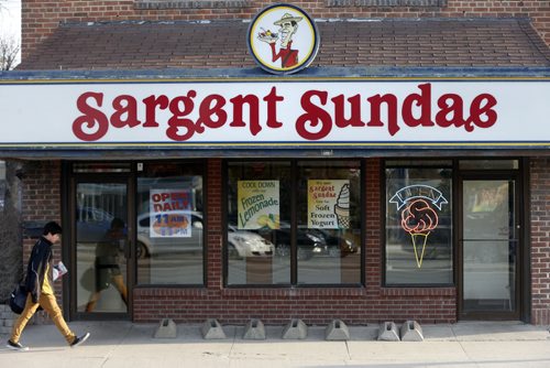 The Sargent Sundae on Portage Ave. at Overdale St. Thursday morning. An armed robbery took place Wednesday evening.   Wayne Glowacki / Winnipeg Free Press April 30 2015